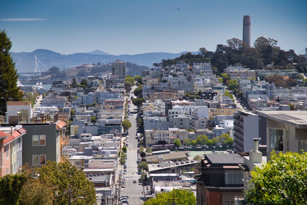 Coit tower from the distance