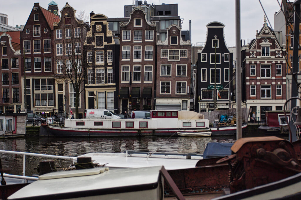 Amsterdam canal and houses