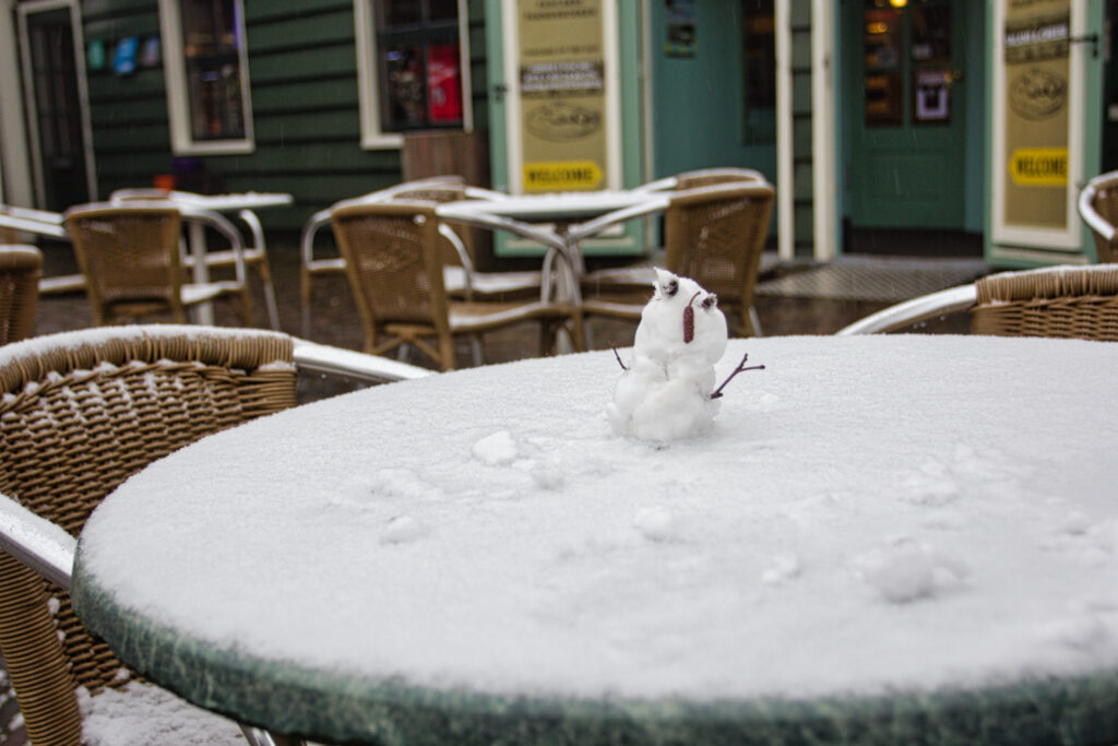 Zaanse Chans snow on the table