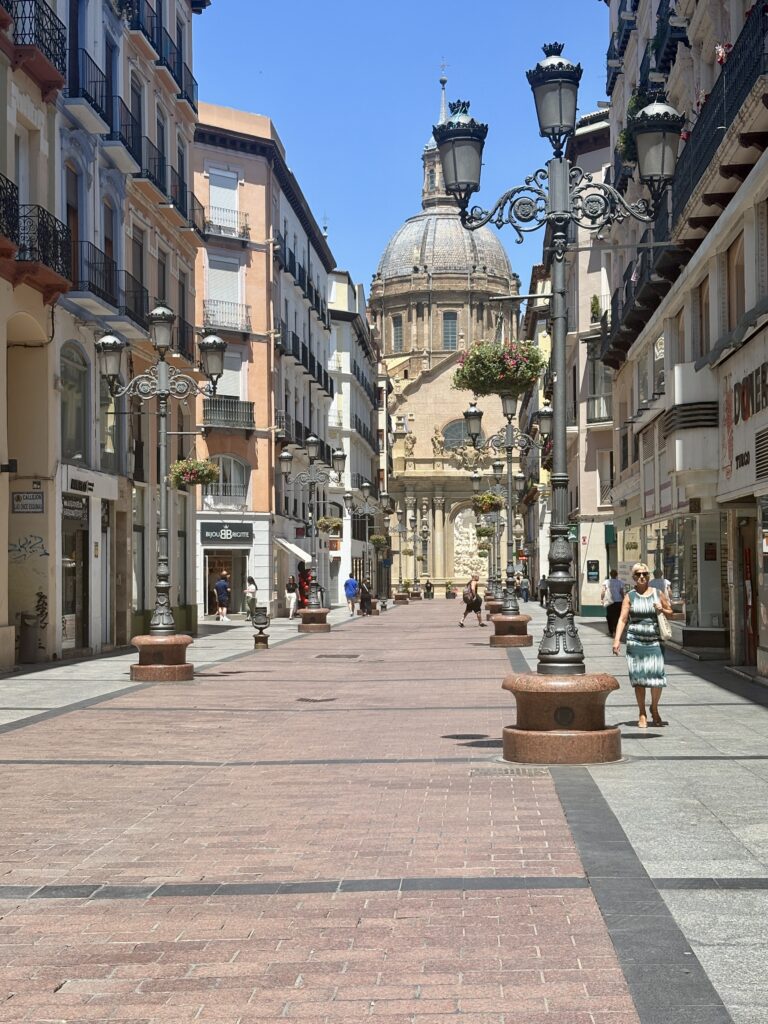 Views of the Basilica del Pilar from the calle de Alfonso I
