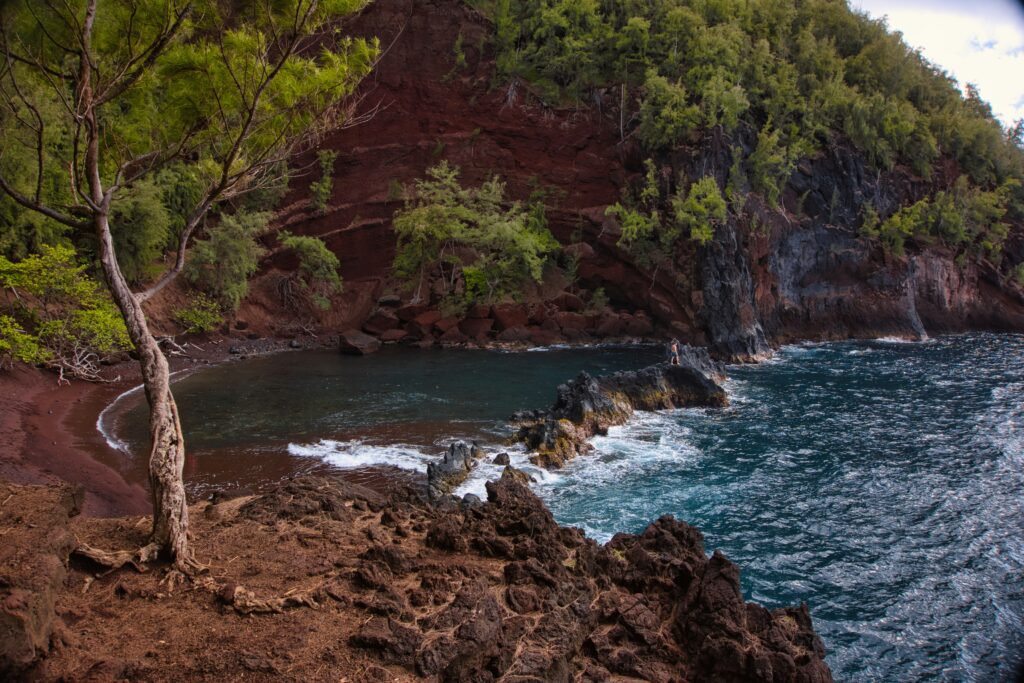 Red sand beach