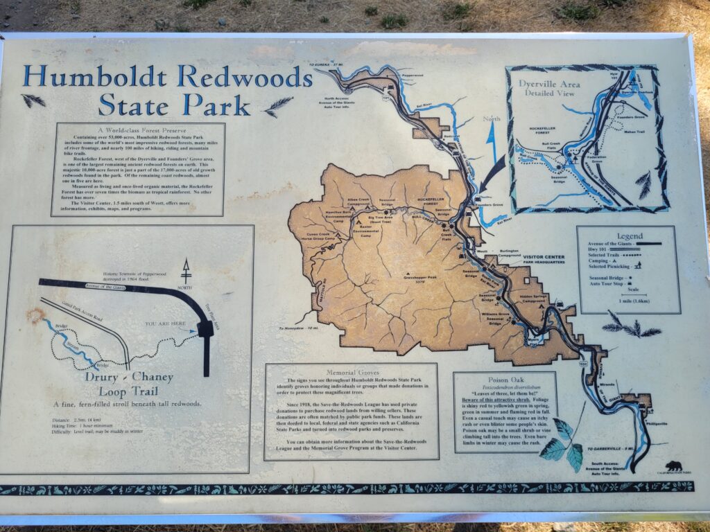 Humboldt Redwoods SP map